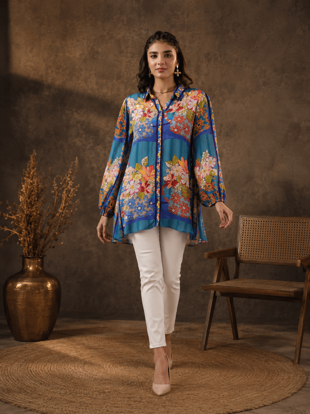 Vibrant Flora Printed Shirt