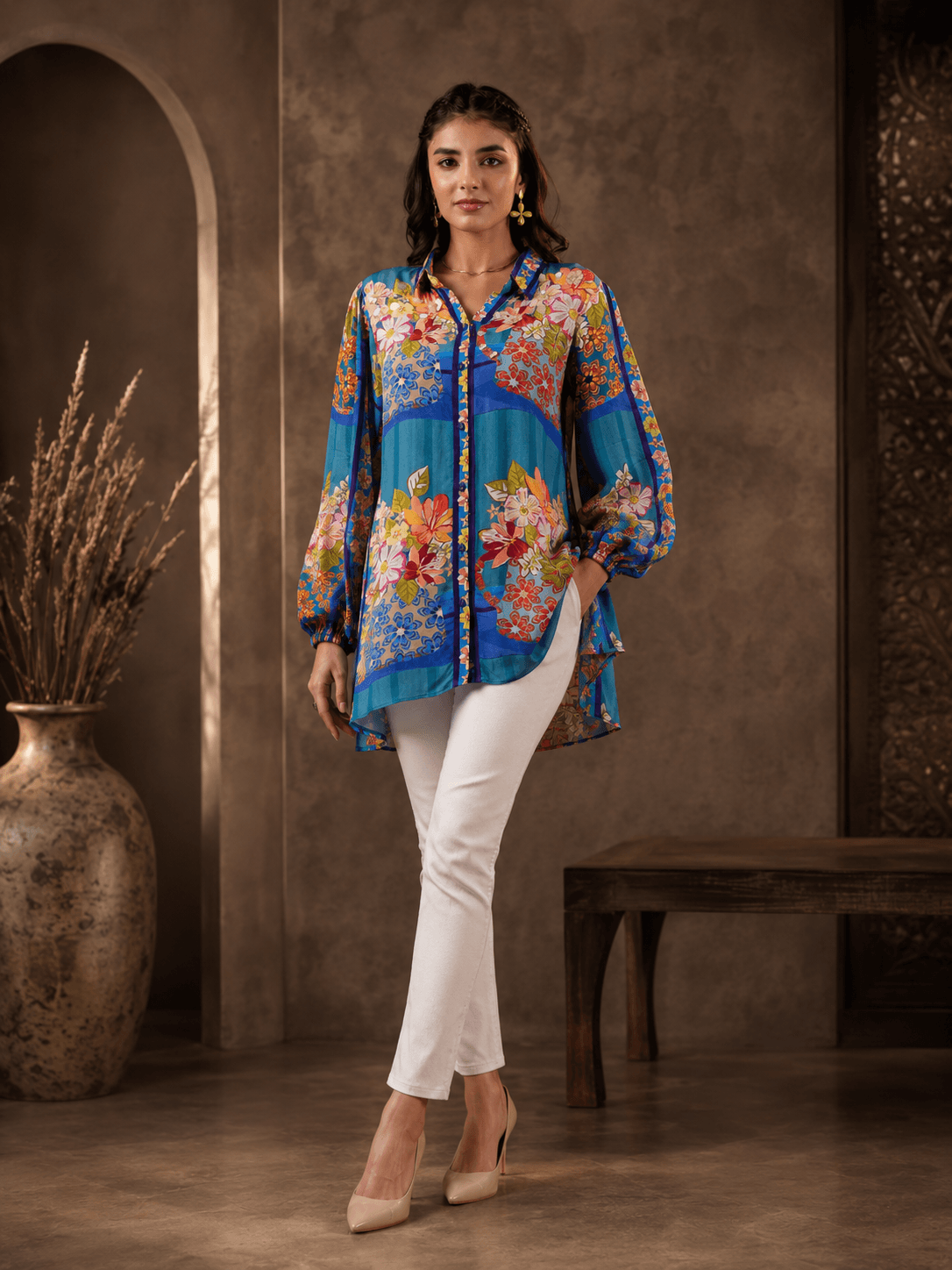Vibrant Flora Printed Shirt
