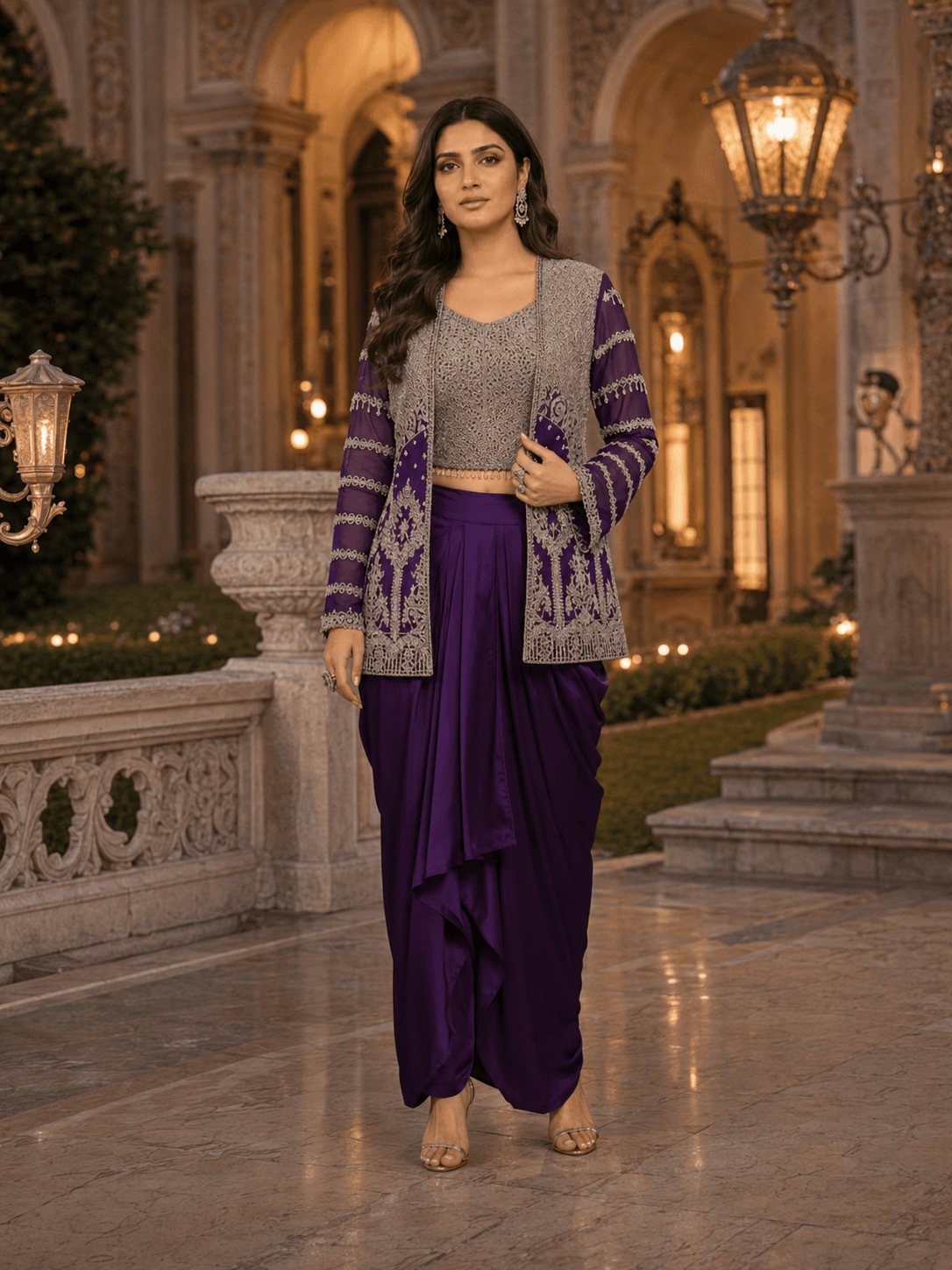Royal Amethyst Jacket-Drape  LUNGI SET