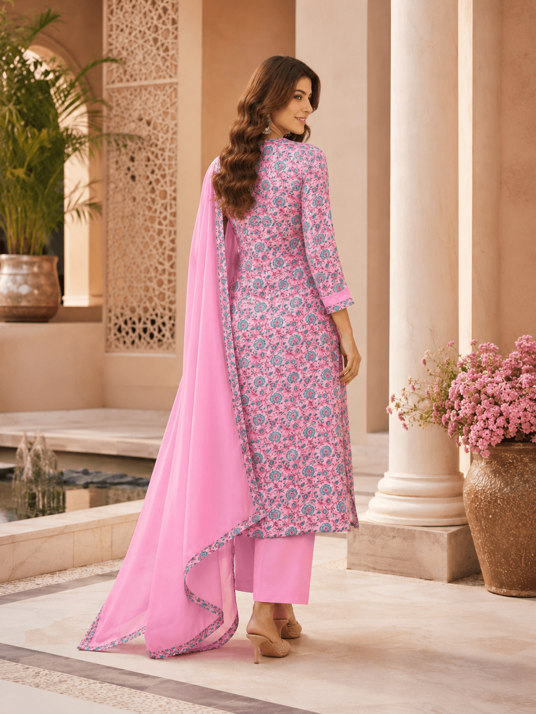 Blush Petal Charm Dupatta Set