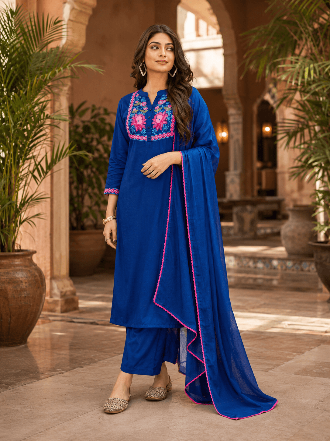 Royal Noor Embroidered Dupatta Set