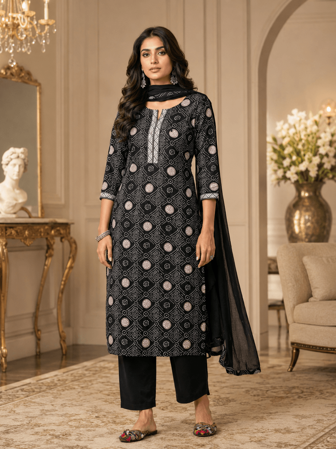 Noir Matrix Dupatta Set