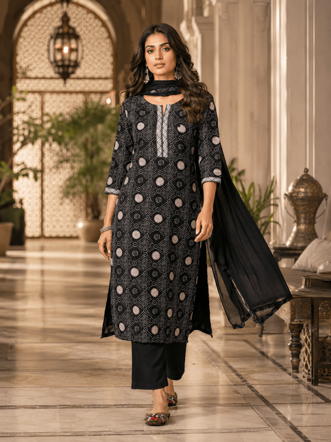 Noir Matrix Dupatta Set