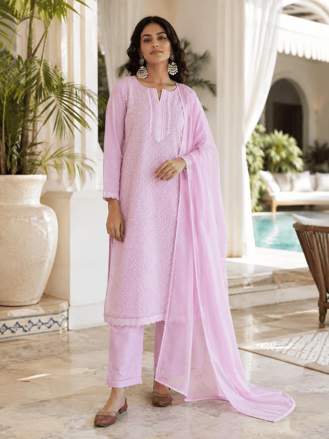 Rosy Mist Dupatta Set