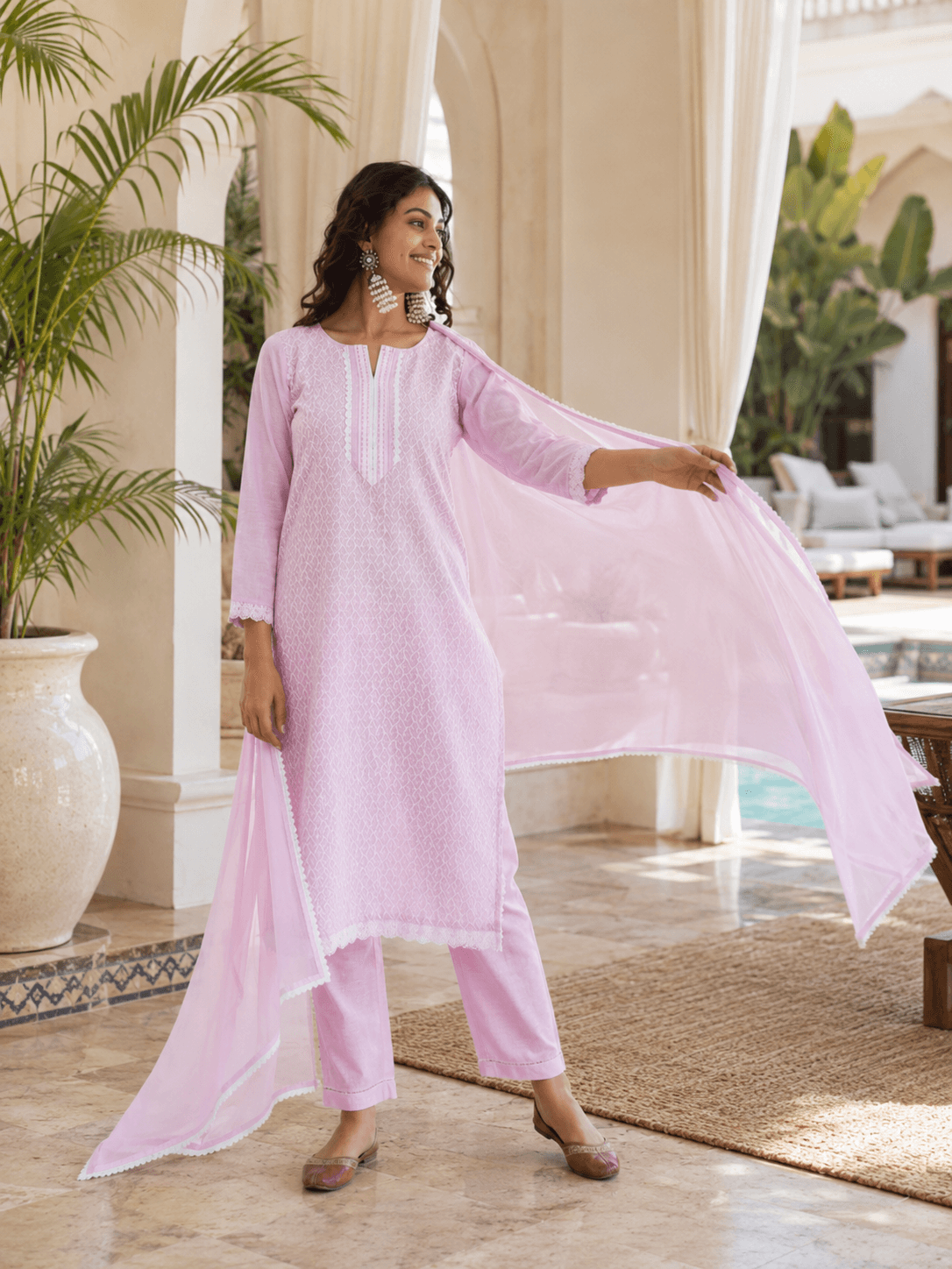 Rosy Mist Dupatta Set
