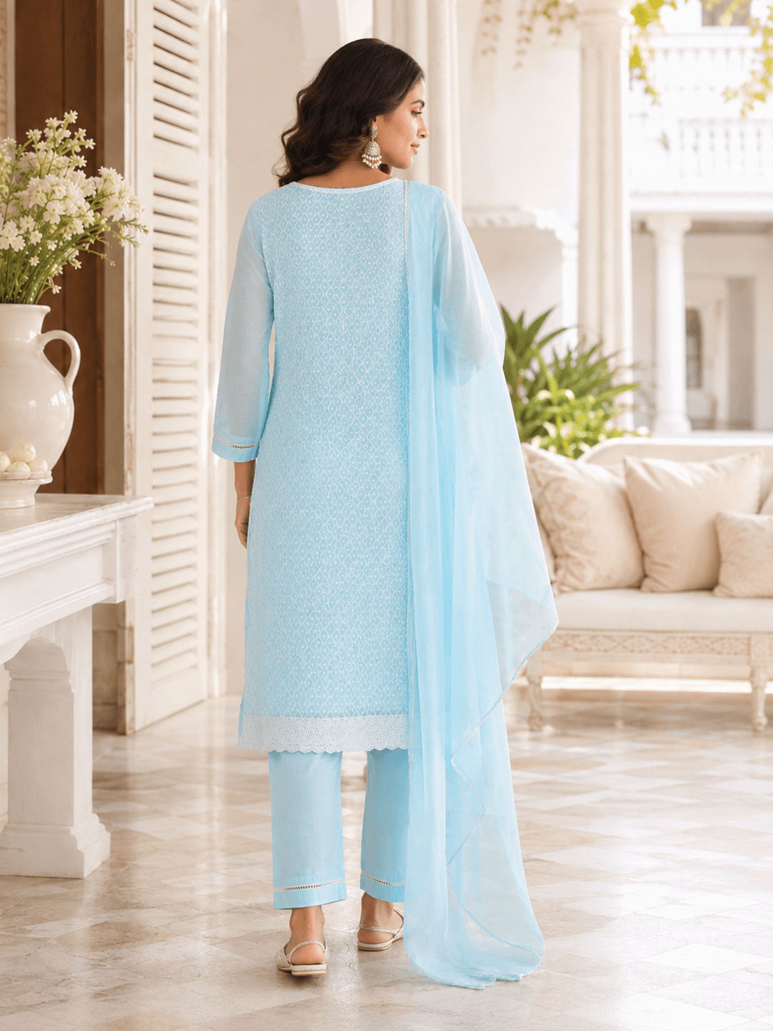 Aqua Breeze Dupatta Set