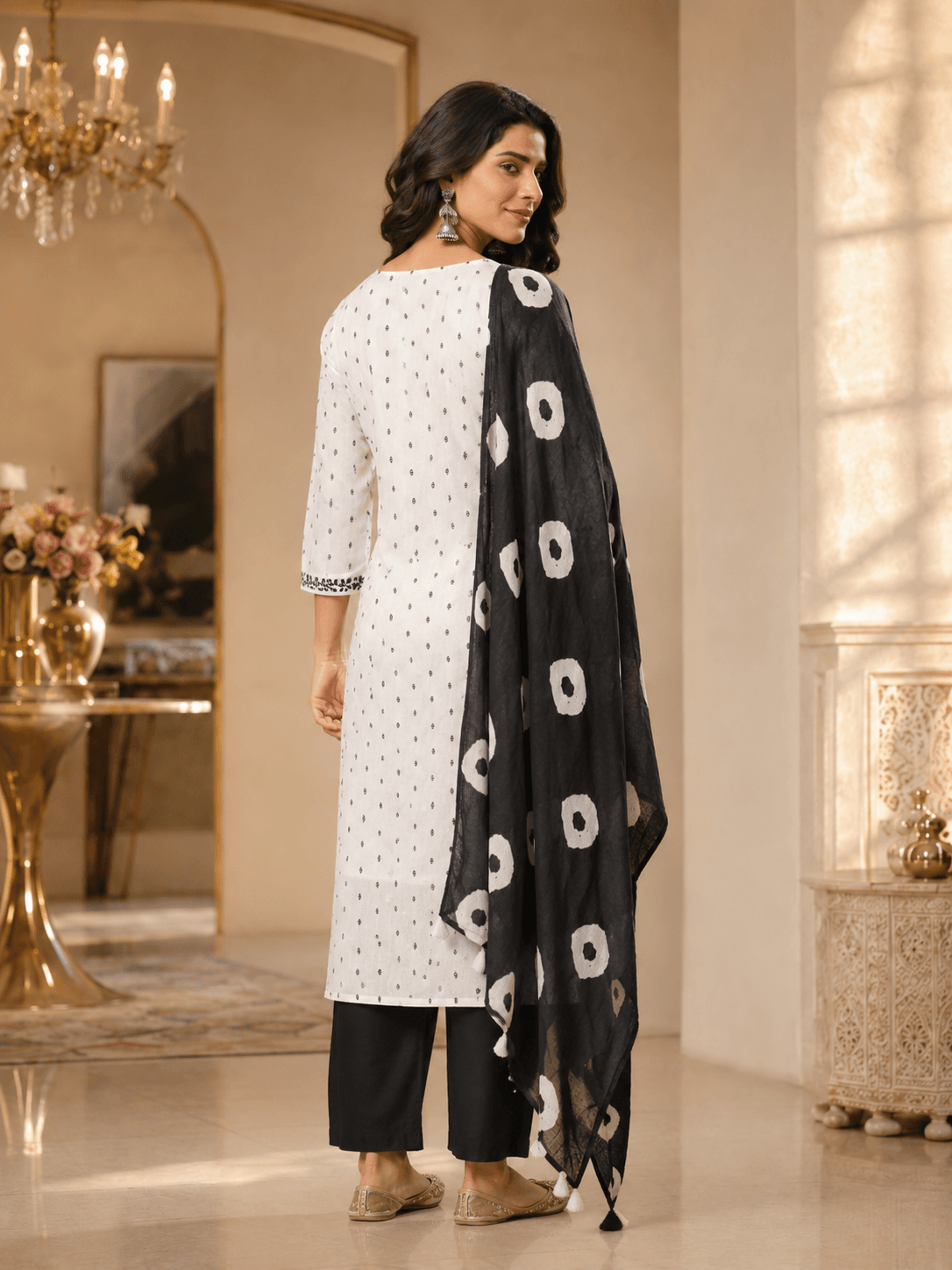 Noir Charm Cotton Dupatta Set