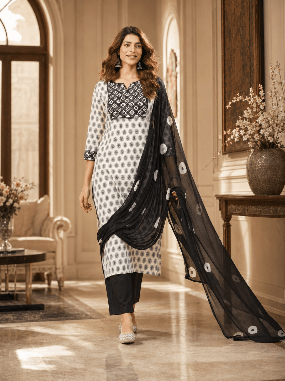 Indigo Echo Dupatta Set