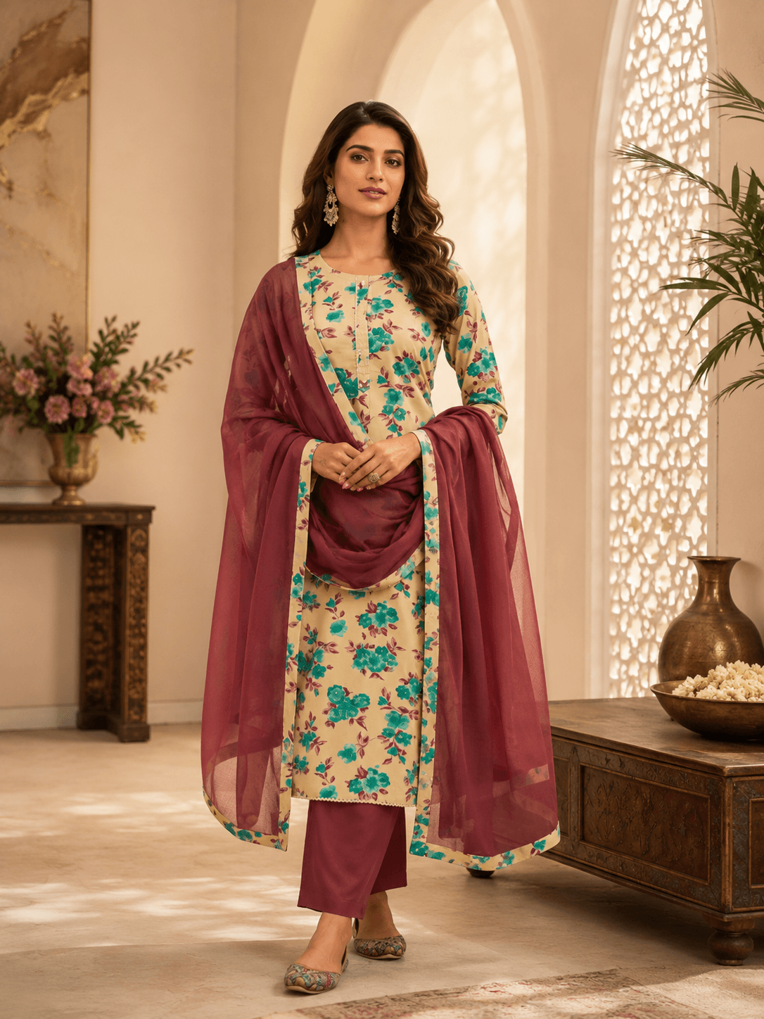 Floral Whisper Dupatta Set