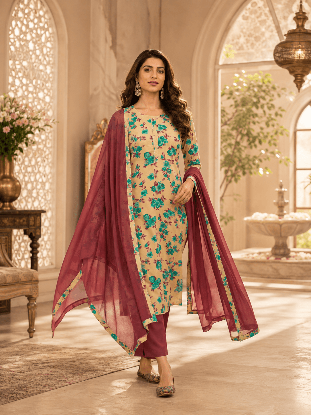 Floral Whisper Dupatta Set