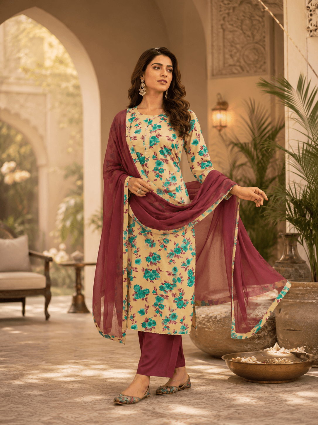 Floral Whisper Dupatta Set