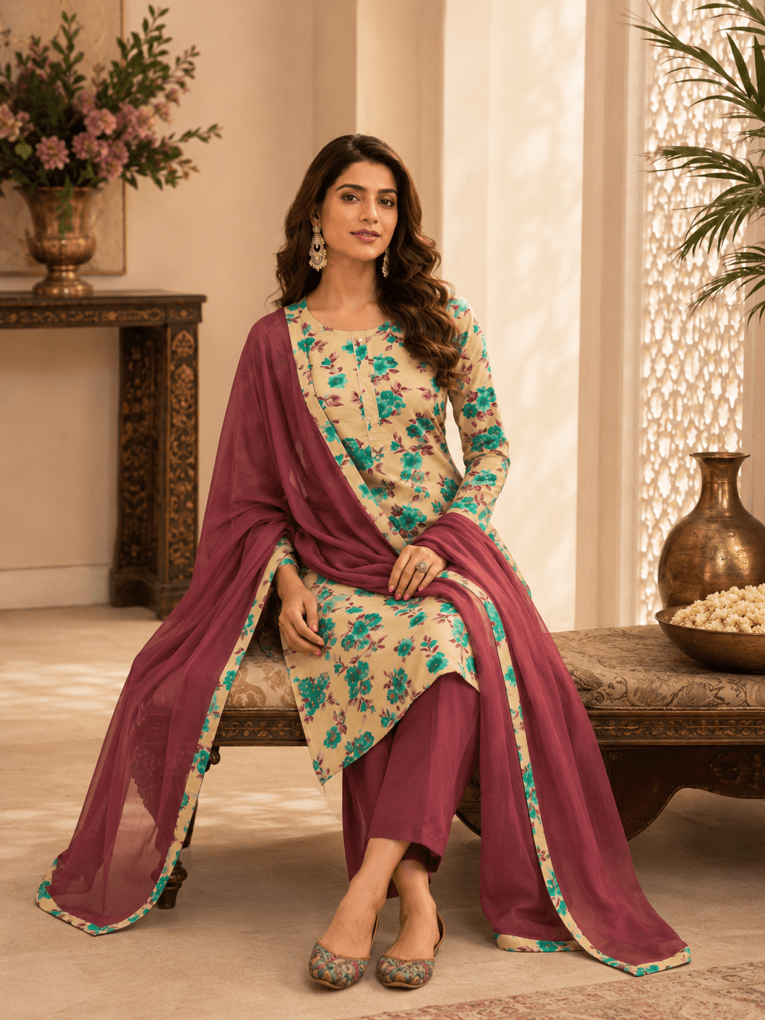 Floral Whisper Dupatta Set