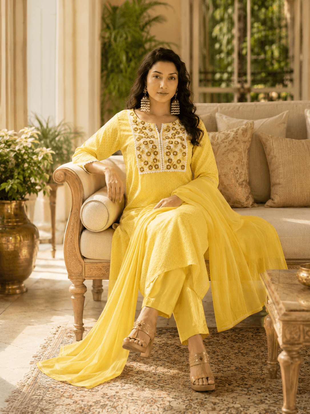 Sunlit Marigold Dupatta Set