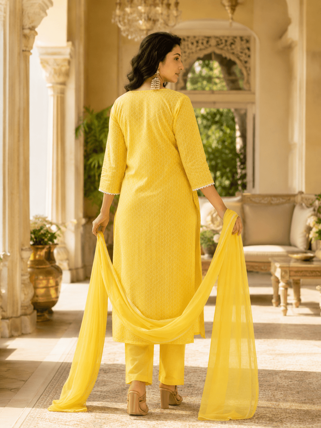 Sunlit Marigold Dupatta Set