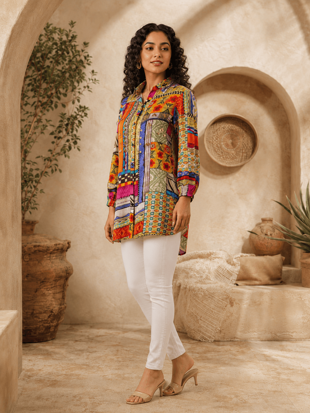 Multi Patchwork Design Shirt