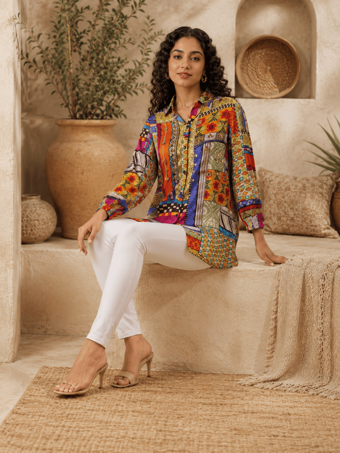 Multi Patchwork Design Shirt