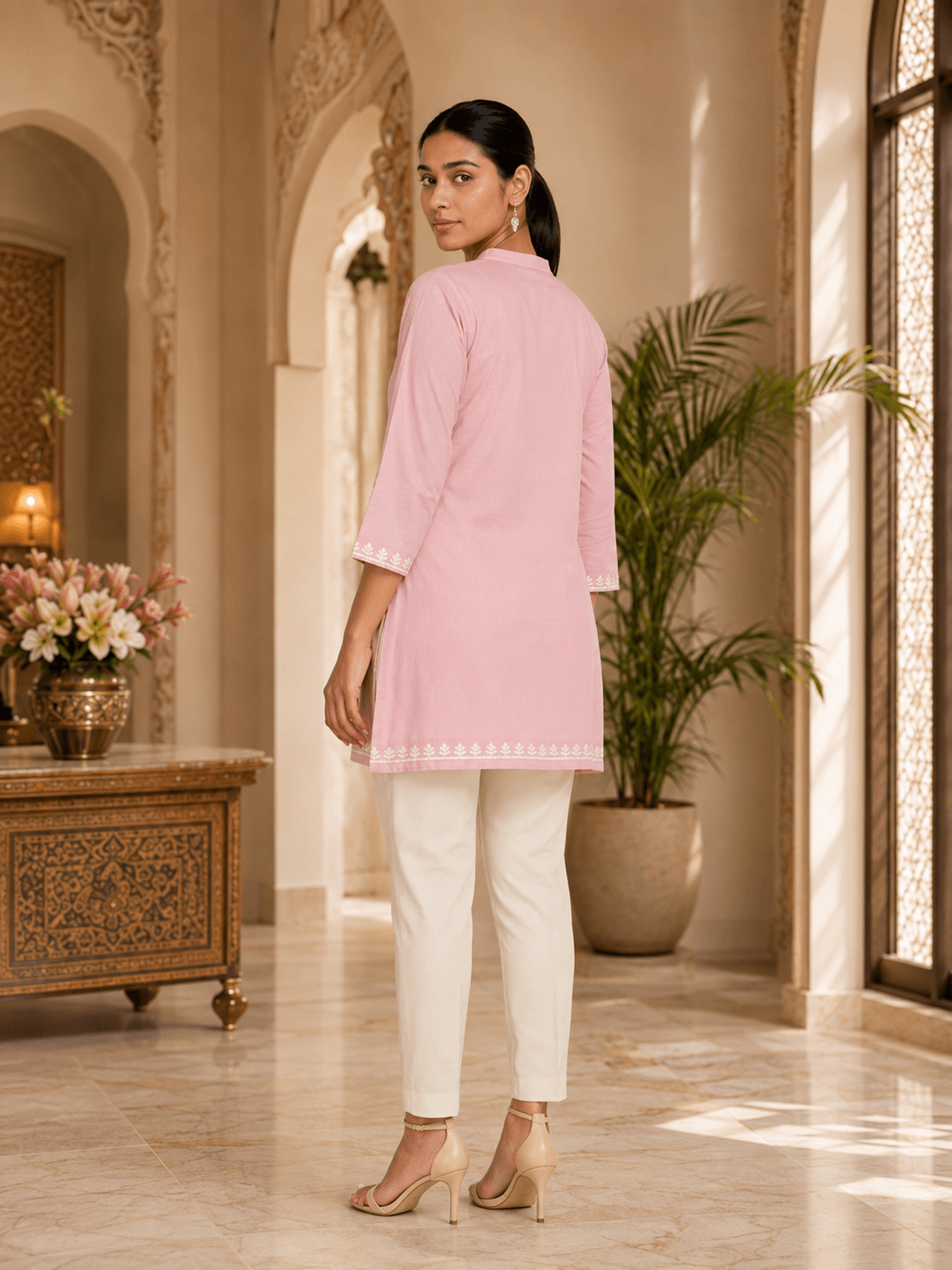 Pastel Grace Embroidered Tunic