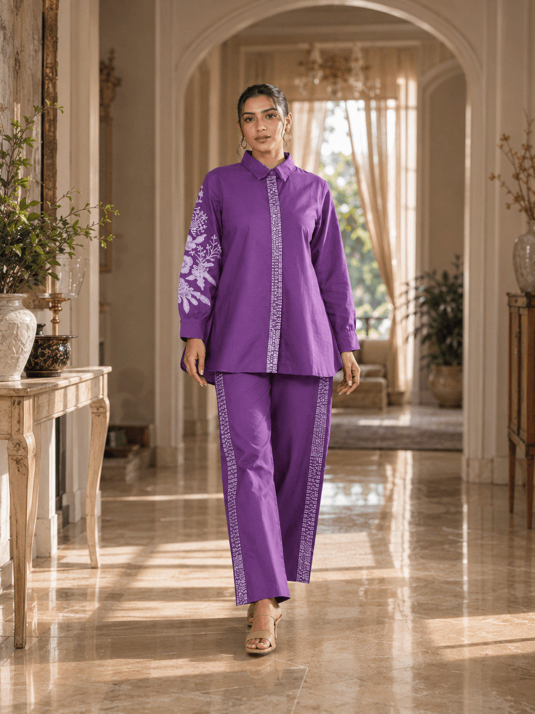 Royal Plum Shirt Co-Ord Set