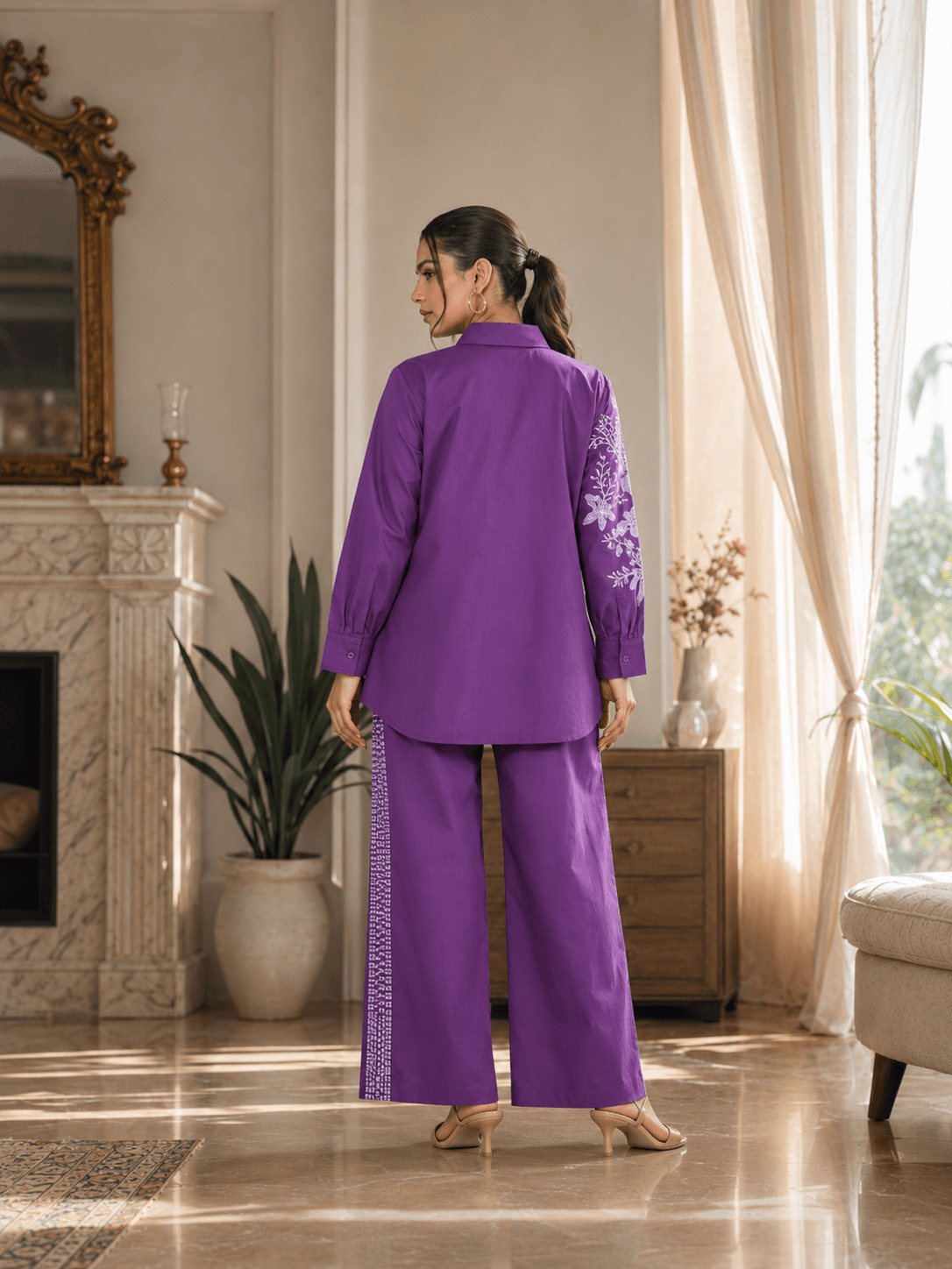 Royal Plum Shirt Co-Ord Set