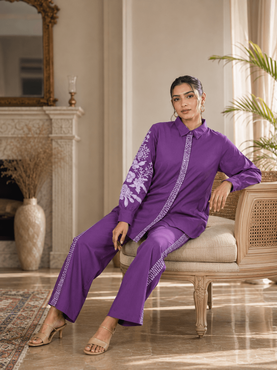 Royal Plum Shirt Co-Ord Set