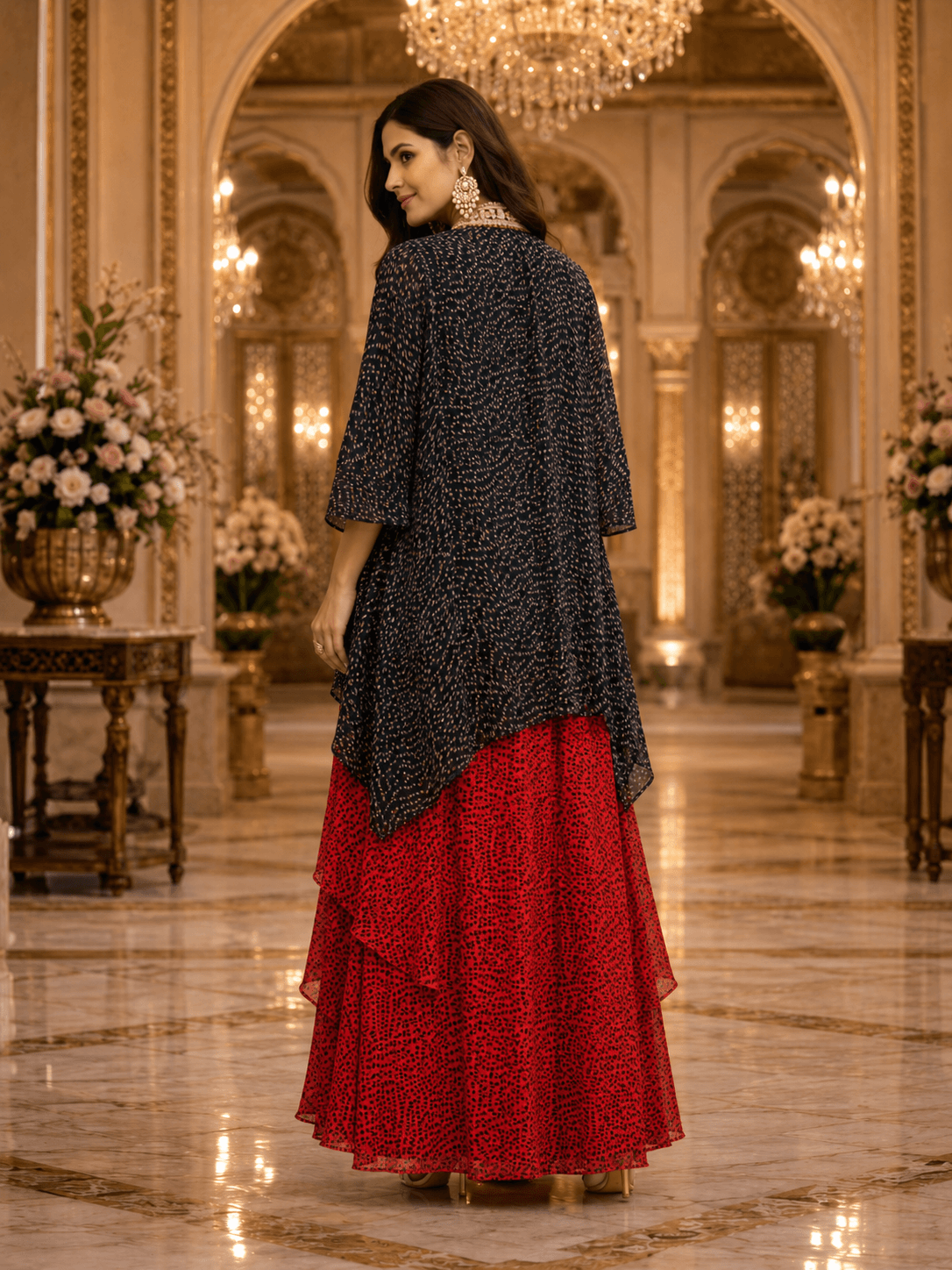 Crimson Noir Heritage Kurta Set
