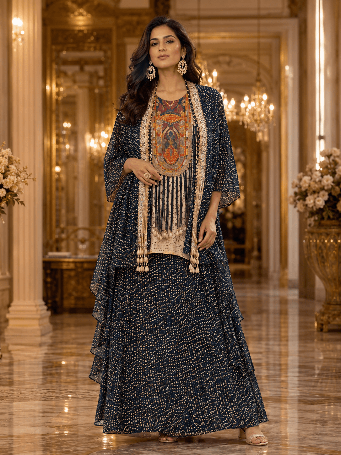 Midnight Heritage Overlay Kurta Set