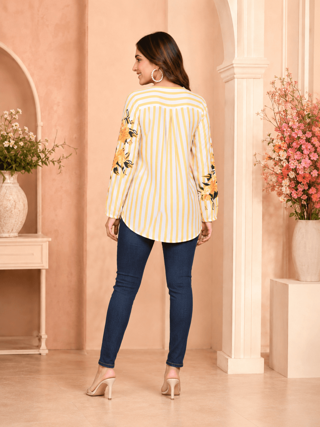 Yellow Viscose Floral Top