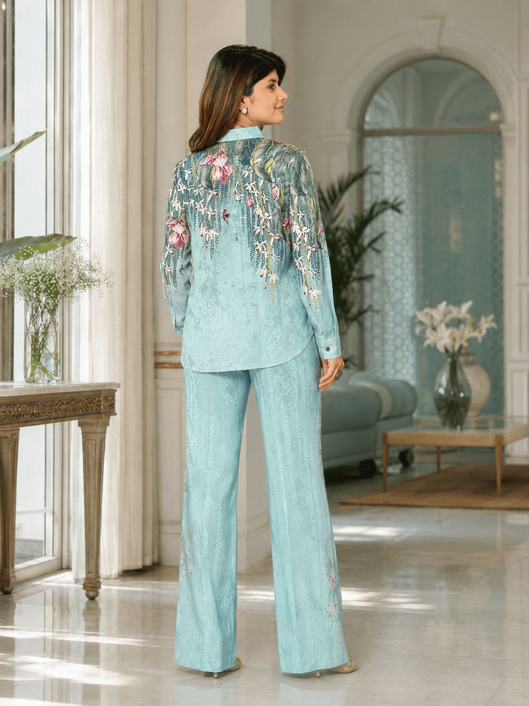 Viscose Green Floral Co-ord Set