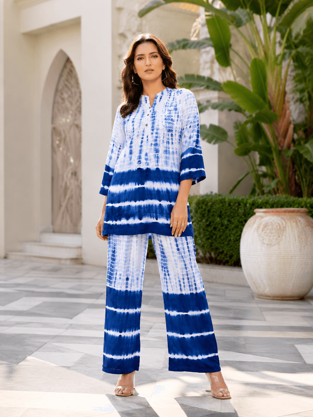 Navy White Tie-Dye Co-Ord Set