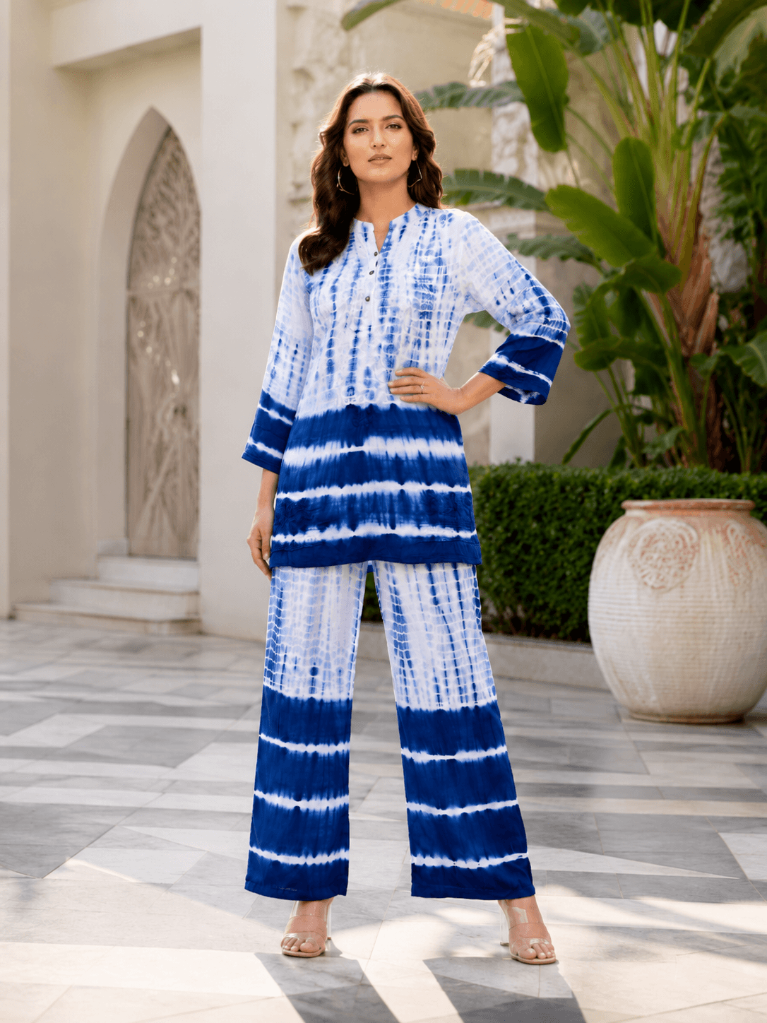 Navy White Tie-Dye Co-Ord Set