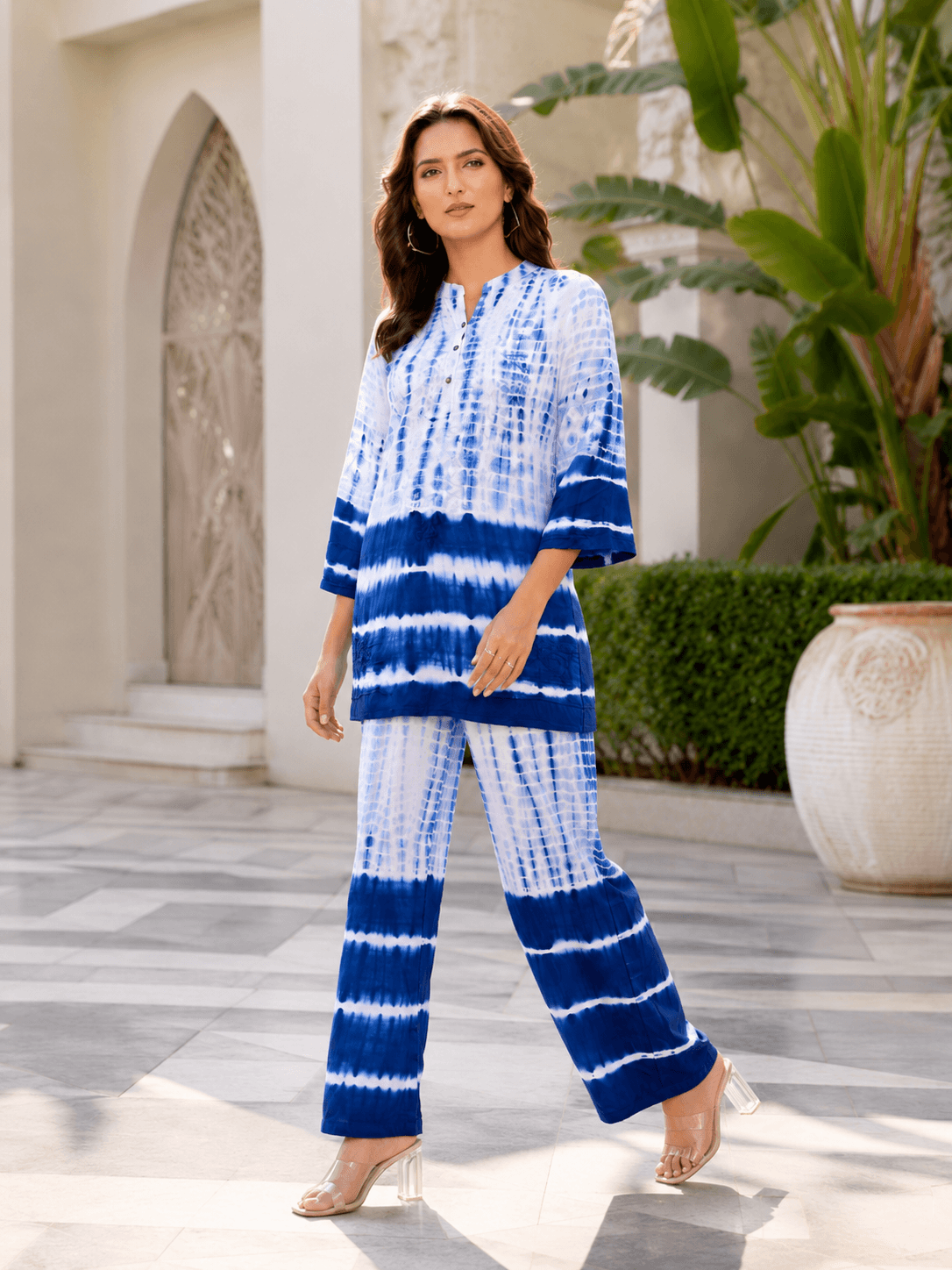 Navy White Tie-Dye Co-Ord Set