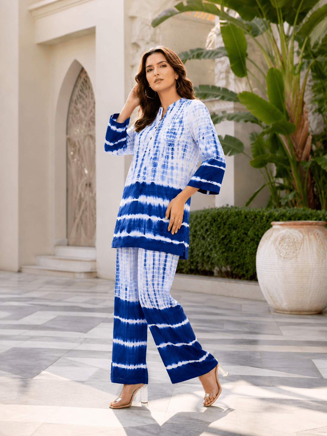 Navy White Tie-Dye Co-Ord Set