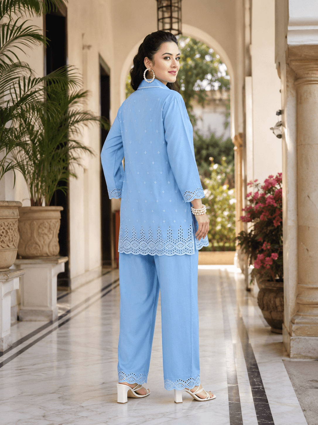 Sky Blue Lace Co-ord Set