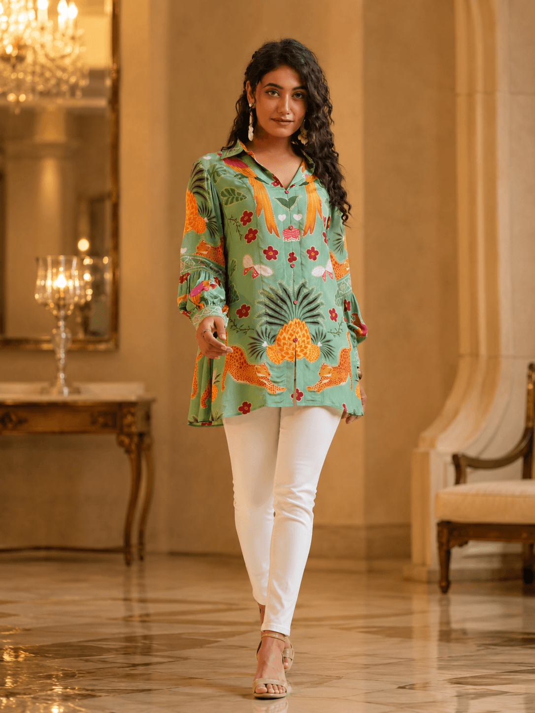 Mint Safari Luxe Top