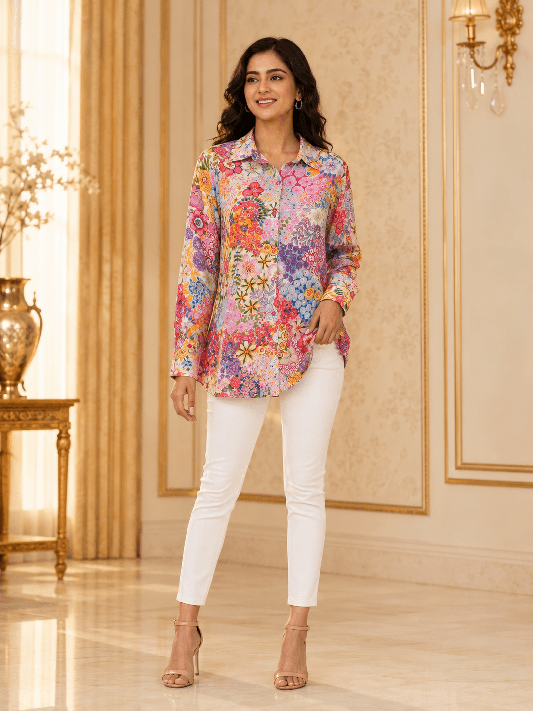 BloomBurst Pastel Floral Shirt