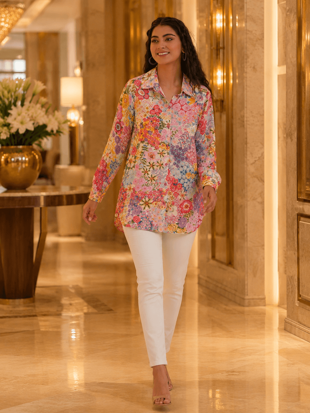 BloomBurst Pastel Floral Shirt