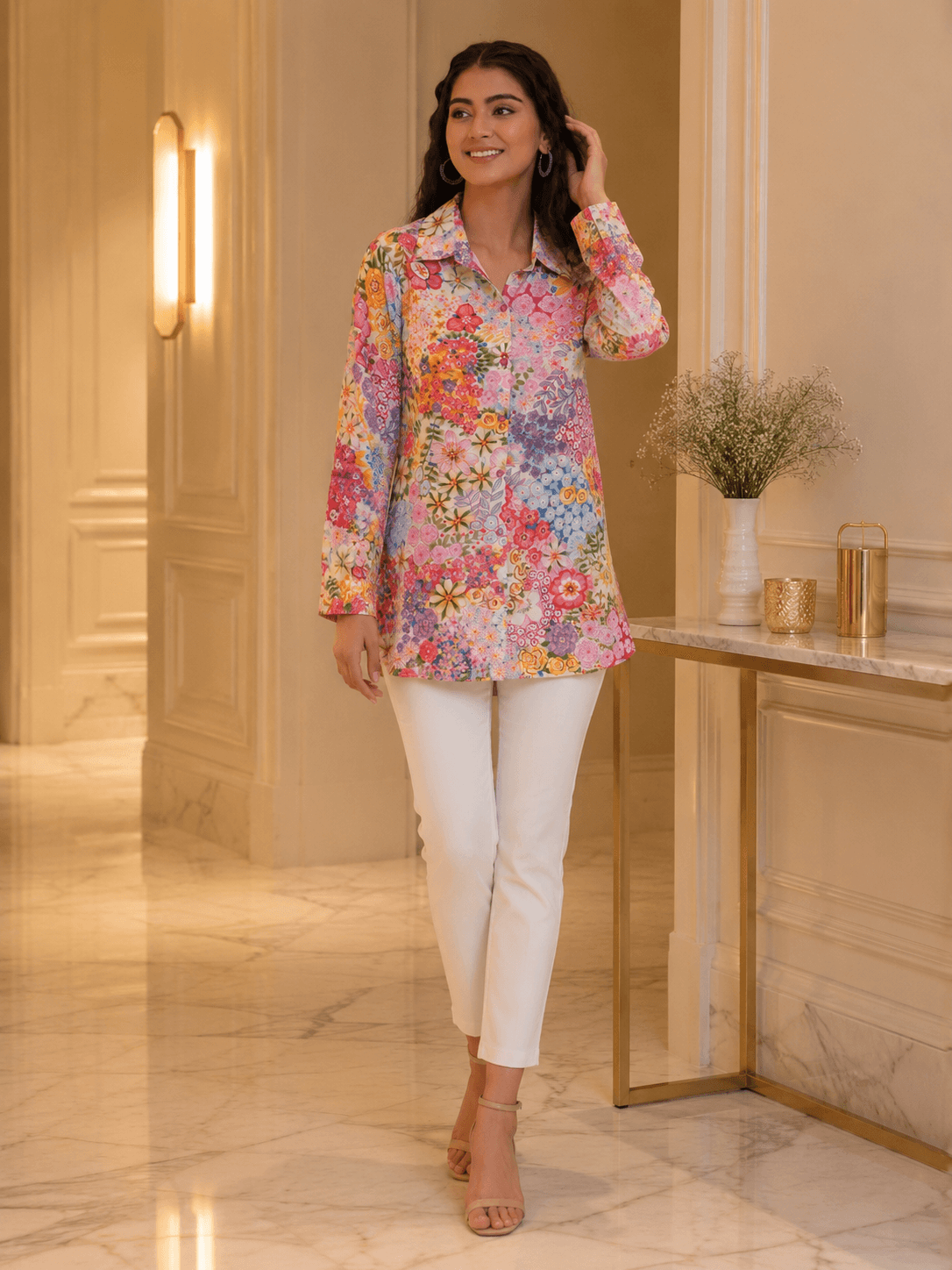 BloomBurst Pastel Floral Shirt