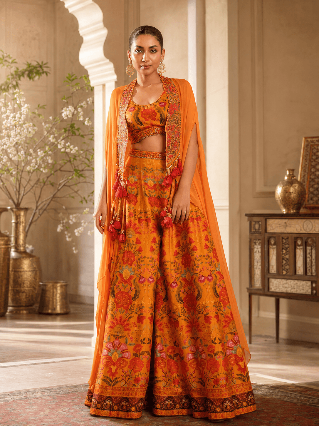 Sunset Blossom Palazzo Set