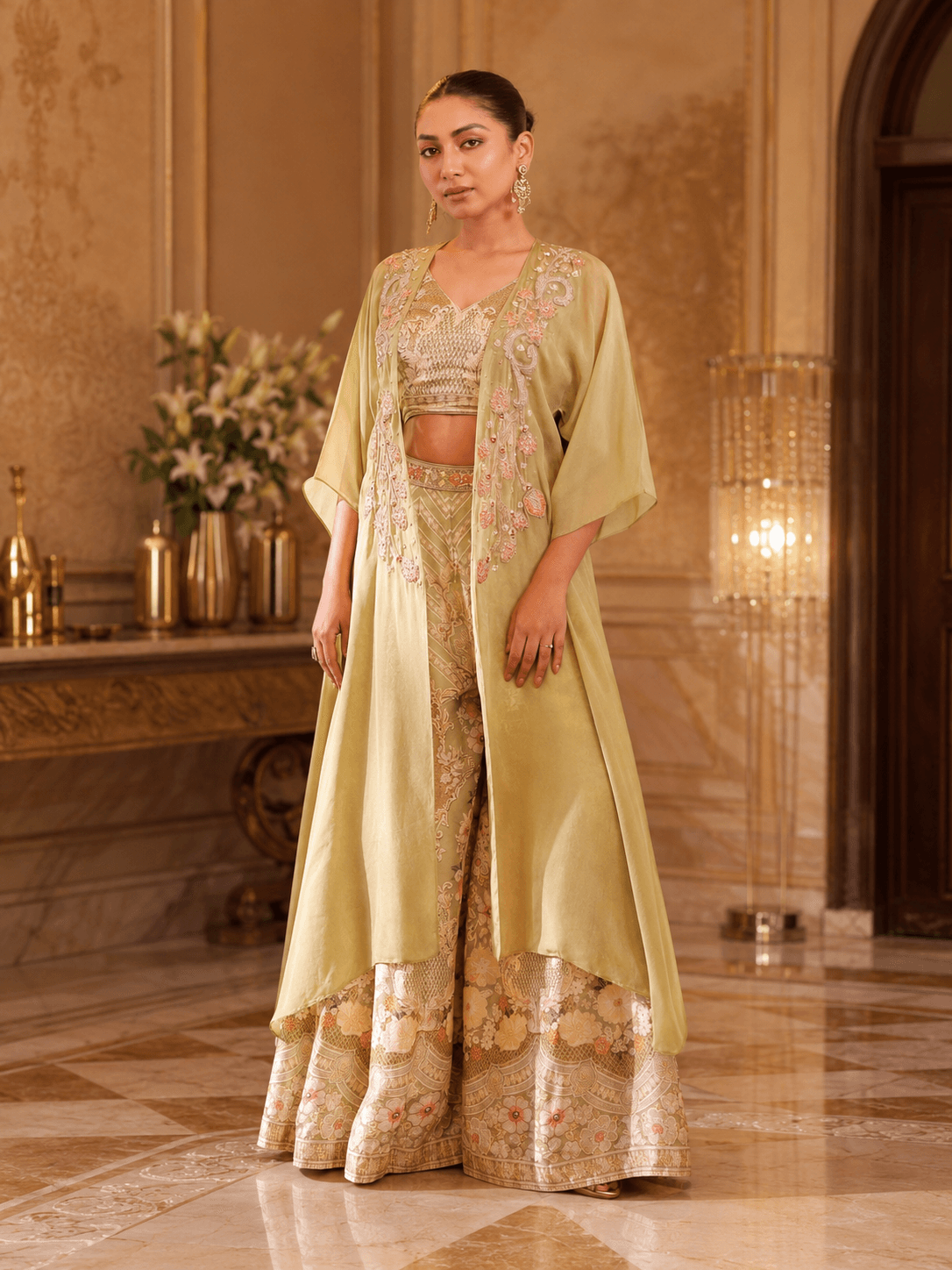 Pastel Sage Luxe Palazzo Set