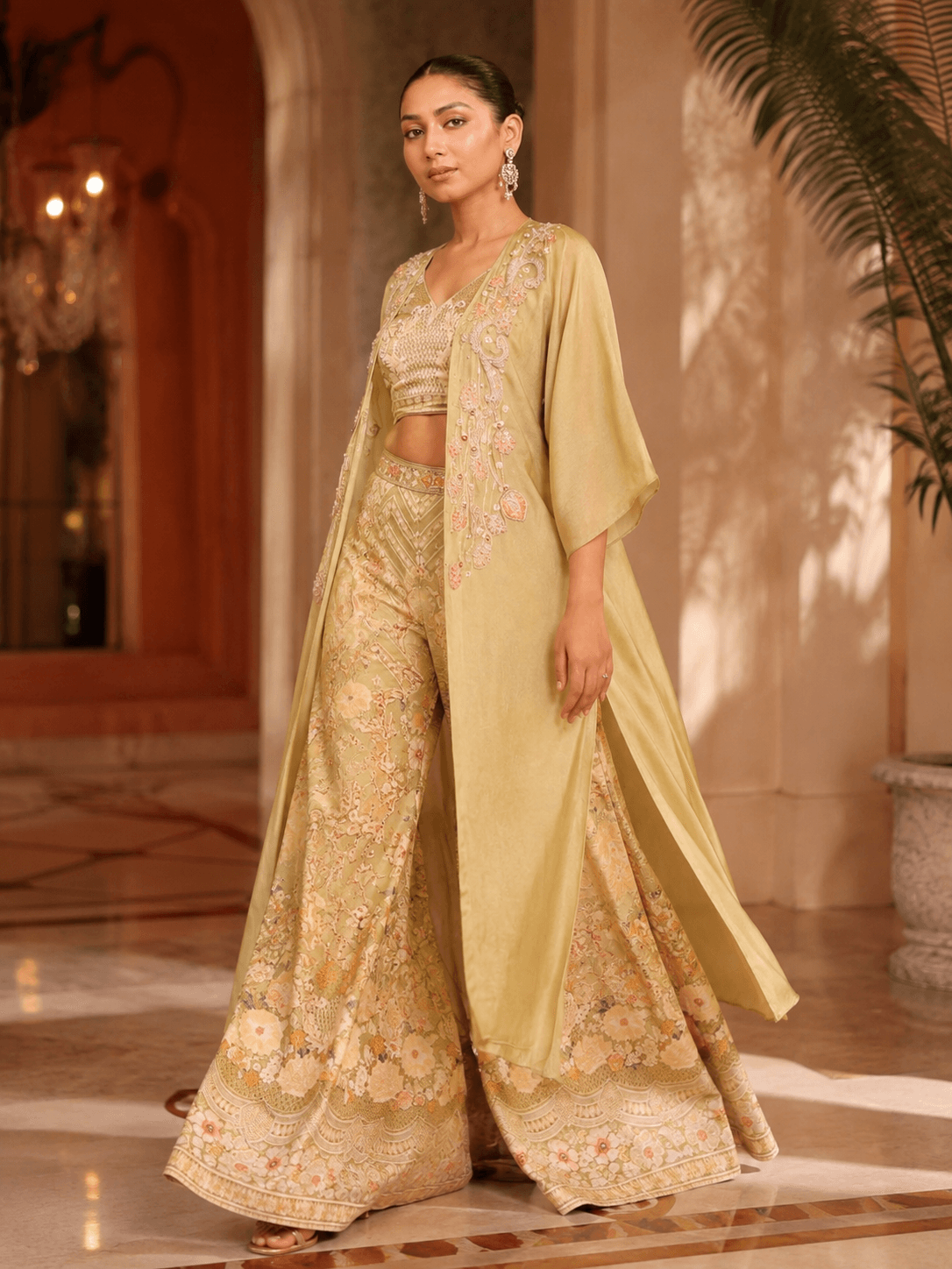 Pastel Sage Luxe Palazzo Set