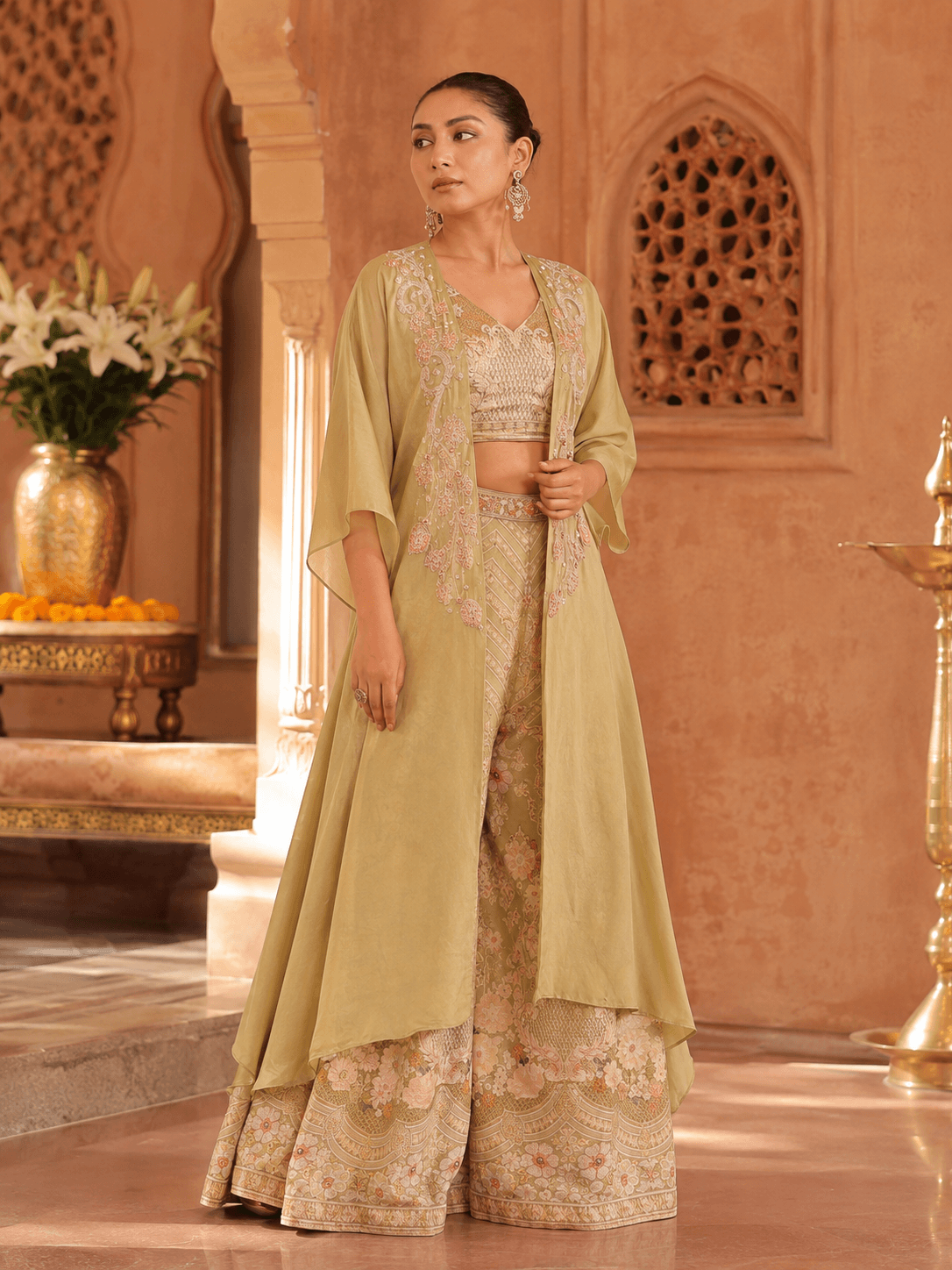 Pastel Sage Luxe Palazzo Set