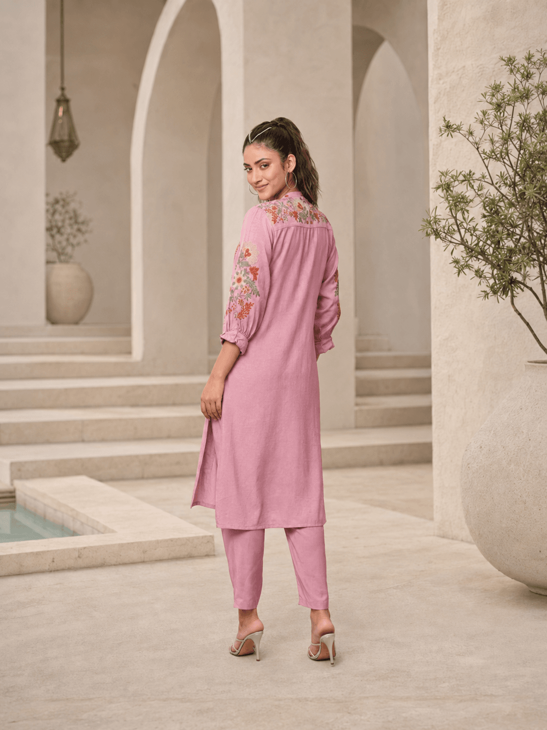 Pink Floral Grace kurta set