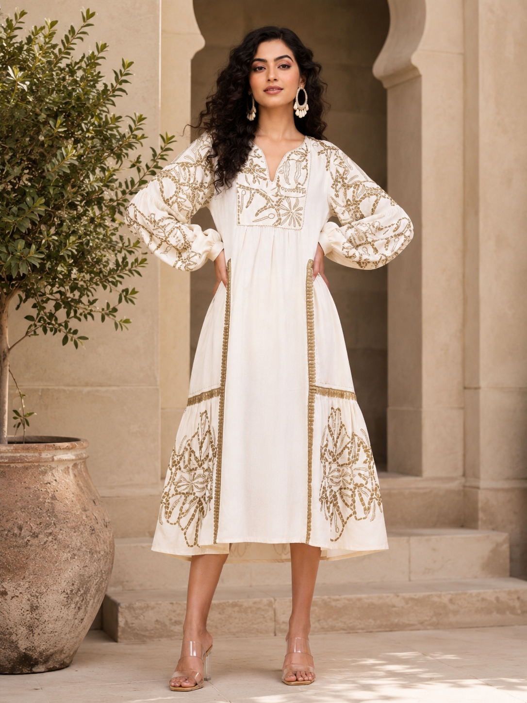 Subtle Glamour 3/4 Midi Dress