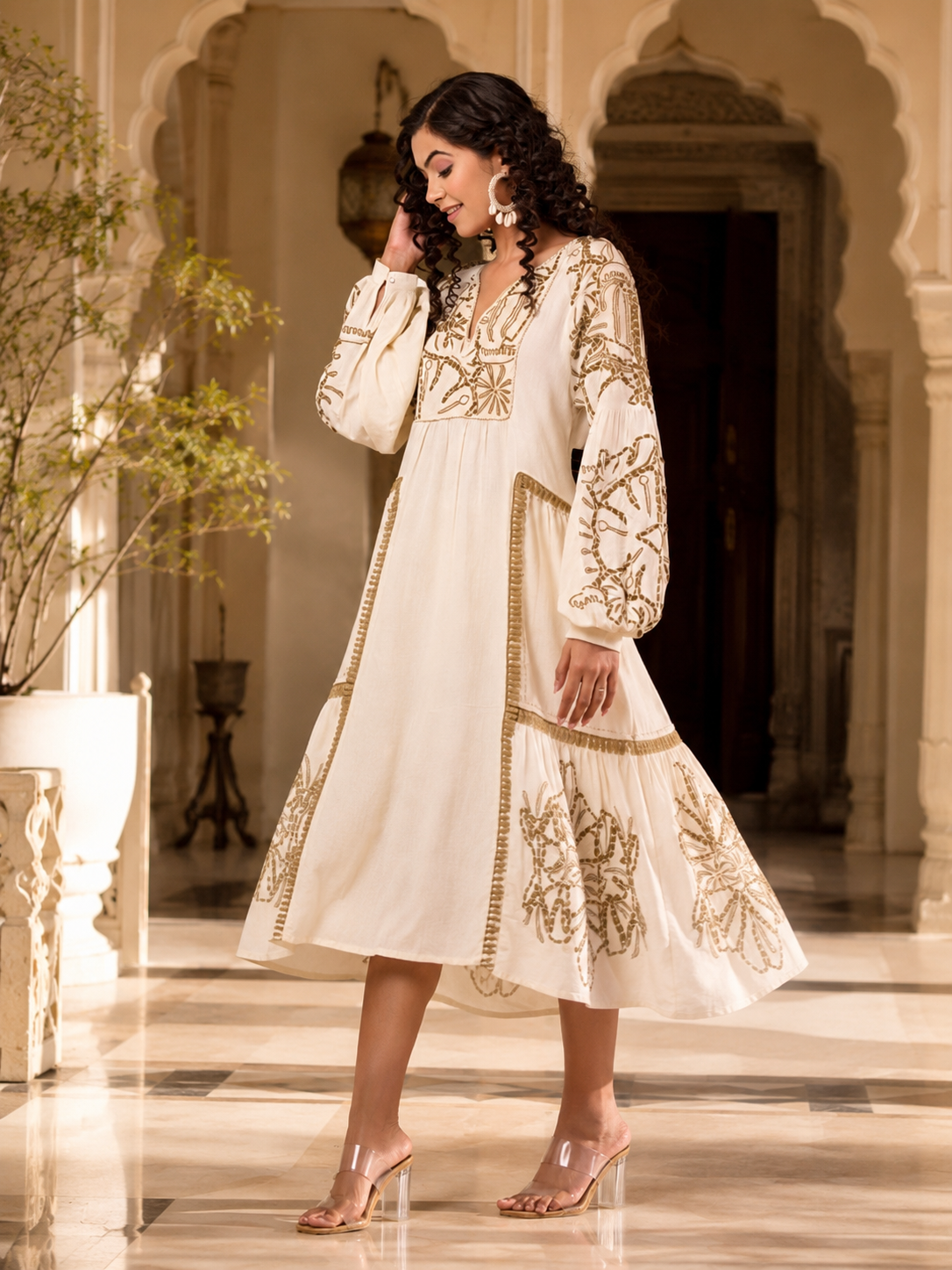 Subtle Glamour 3/4 Midi Dress