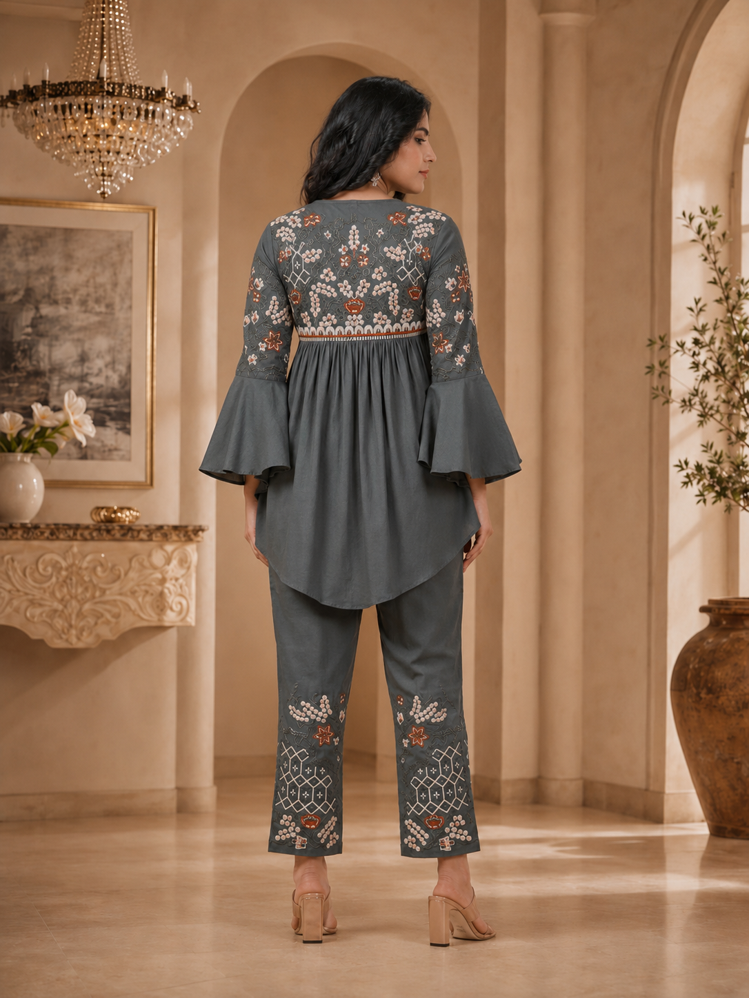 Grey Ivory Grace Co-ord Set