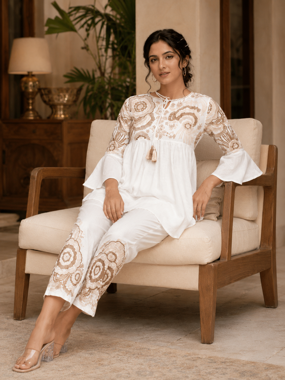 White Ivory Grace Co-ord Set