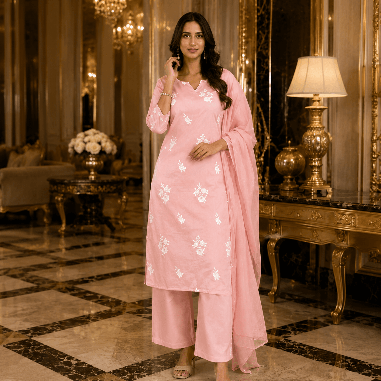 Pink Blossom Heritage Suit Set