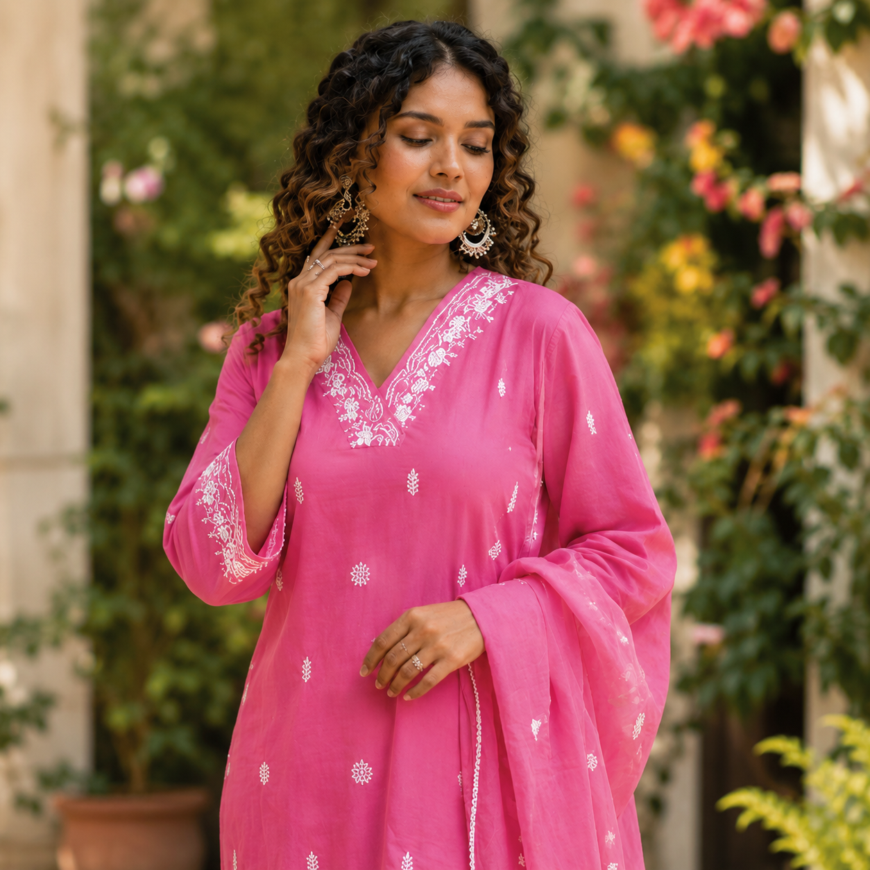 Pink Serenity Embroidered Set