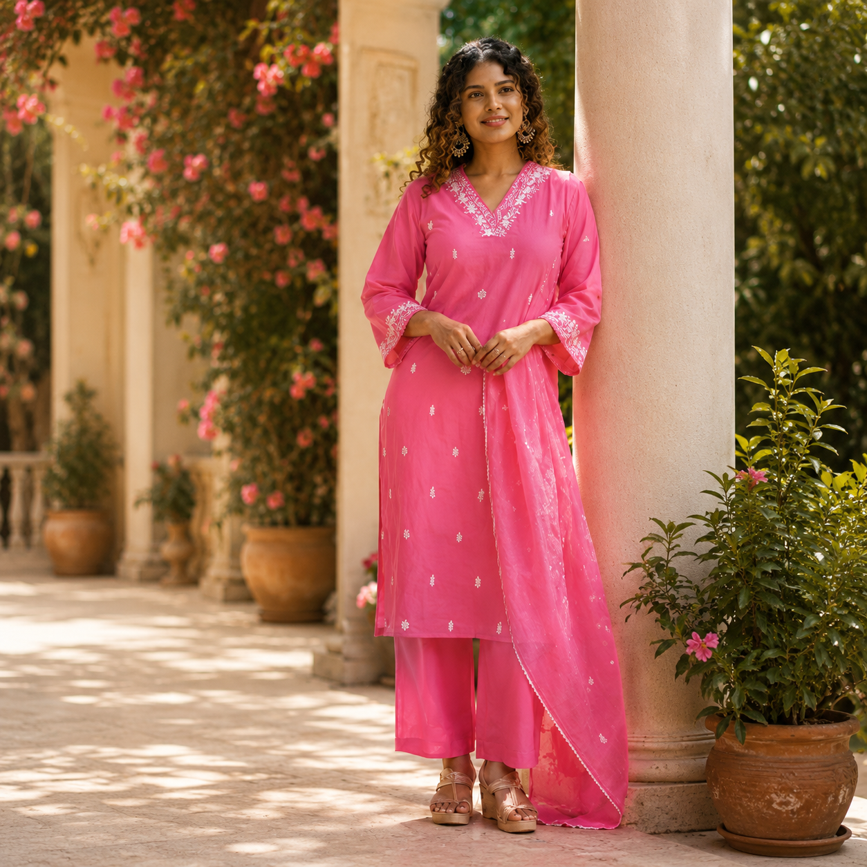 Pink Serenity Embroidered Set