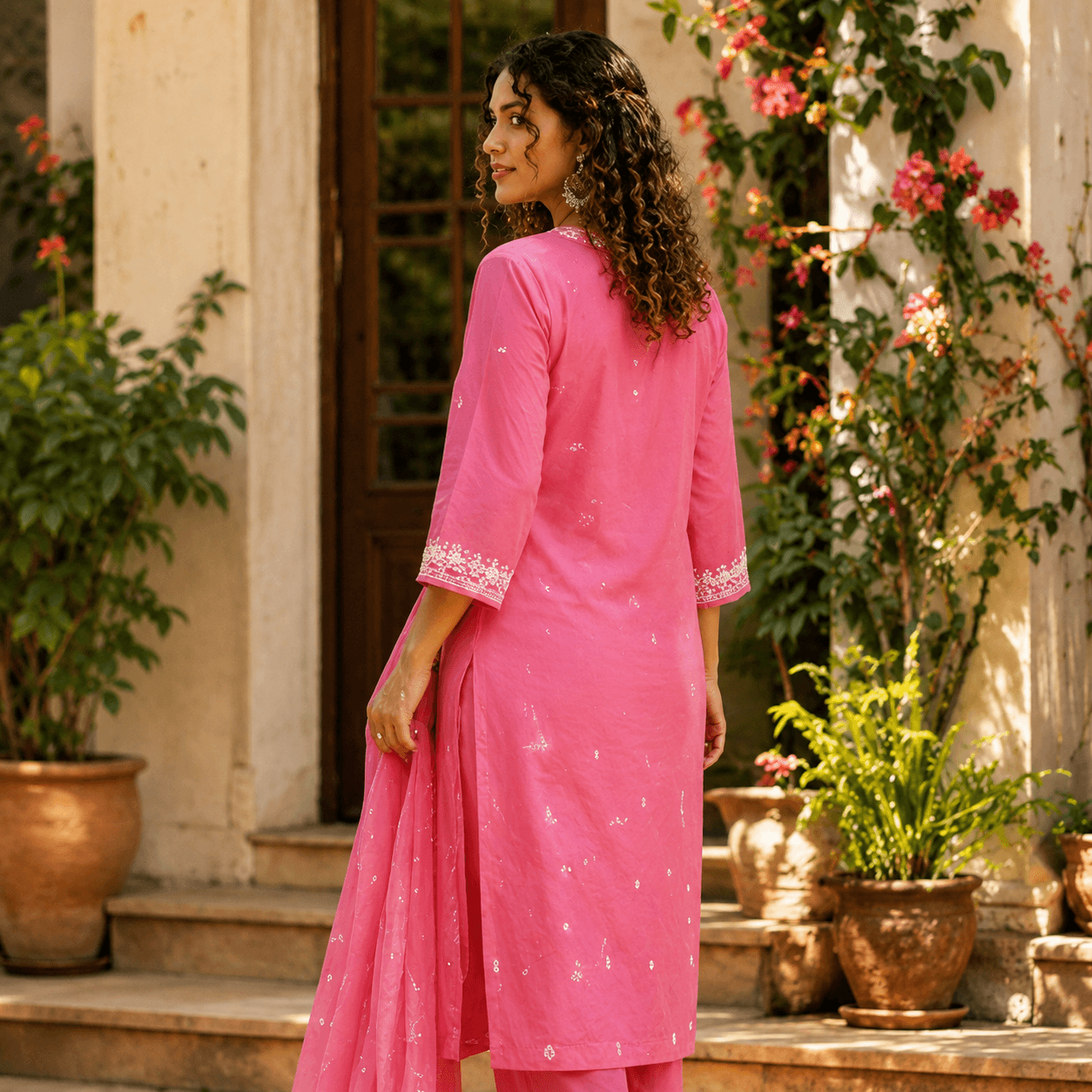 Pink Serenity Embroidered Set